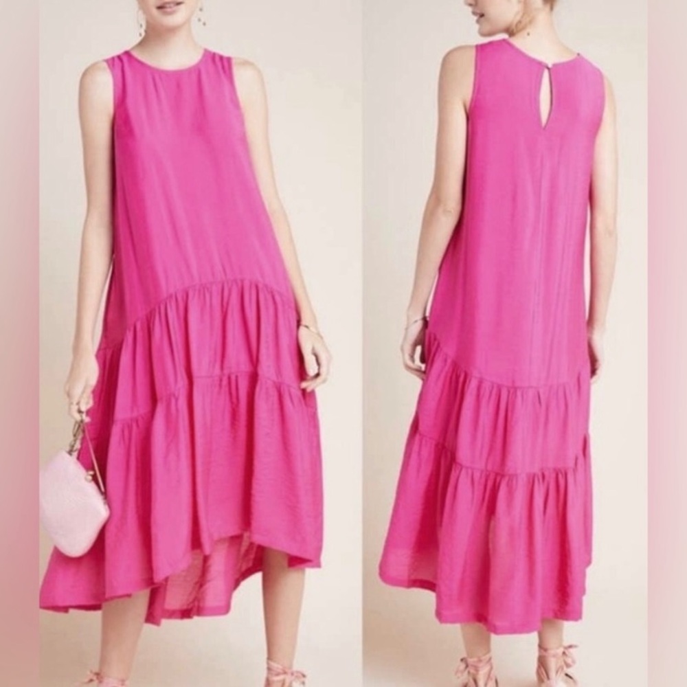 Maeve Fuchsia Tiered Maxi Dress